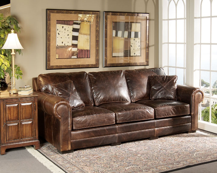 kingston buff leather sofa